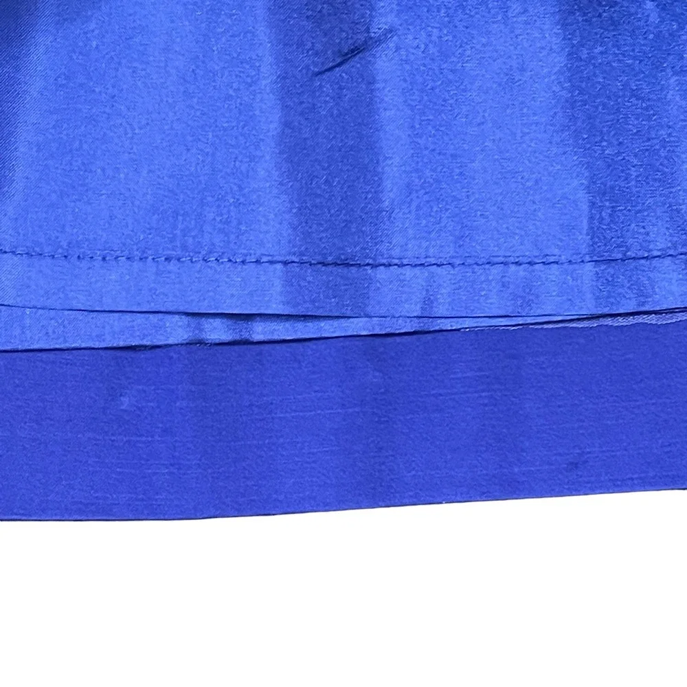 J. Crew Skirt Size 4 Blue Women Lined Cotton Stretch Blend Scalloped Waist 26X17
